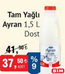 DOST TAM YAĞLI AYRAN 1,5 L